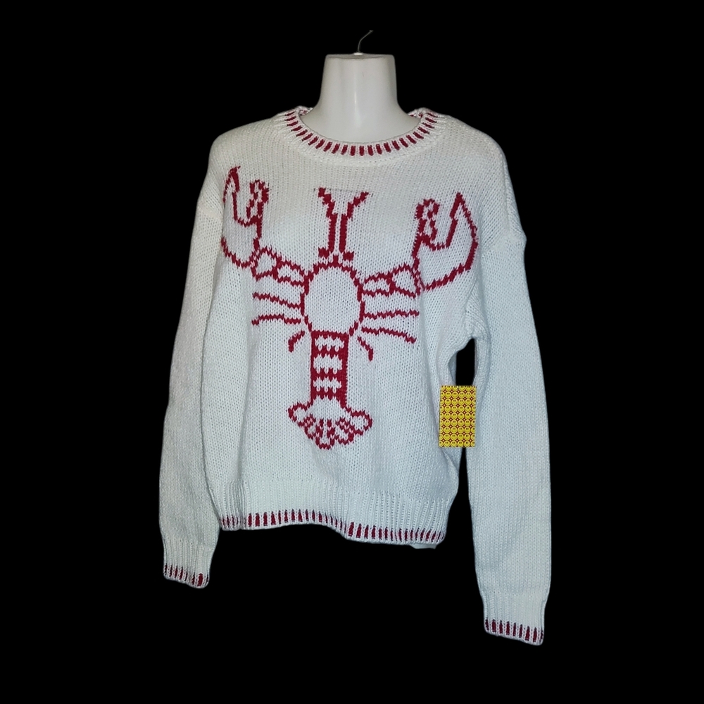 Coco & Shay Red and White Lobster Sweater